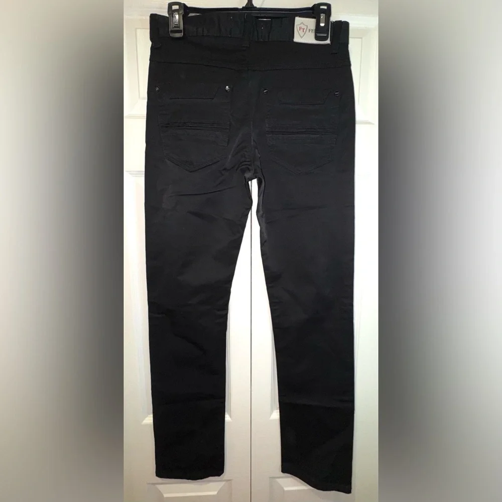 Moy Ferretti Men’s Black Pants 30x30 | Vintage Tailored | Heavy Stretch Fabric